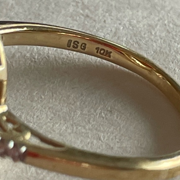 10k Gold Citrine and White Zircon Ring - Picture 6 of 8